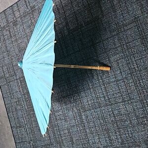 Colorful Aqua Blue Asian inspired paper parasol!